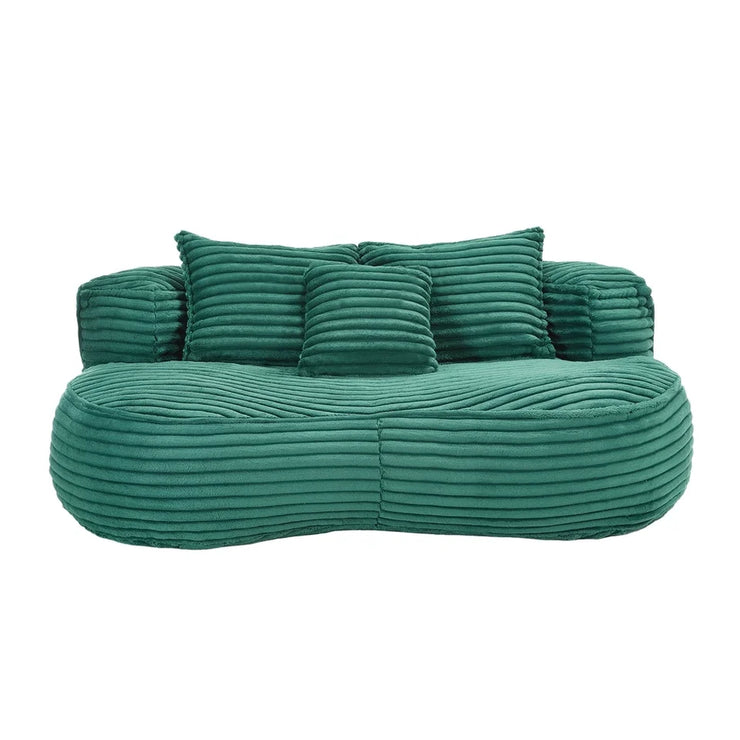 Comfortable Durable Corduroy Bean Bag Sofa with Pillows