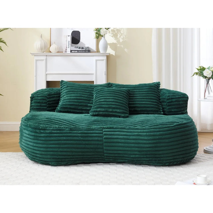 Comfortable Durable Corduroy Bean Bag Sofa with Pillows