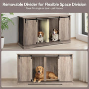 Extra Large Wooden Dog Crate with Removable Divider