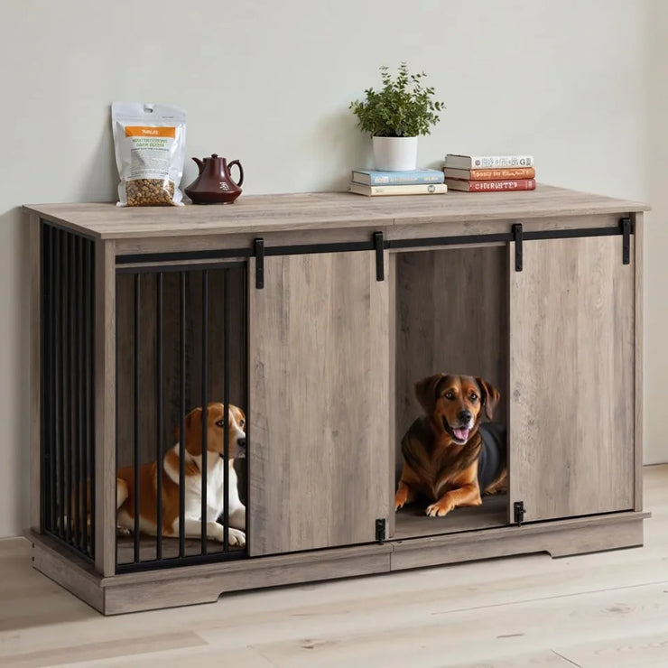 Extra Large Wooden Dog Crate with Removable Divider