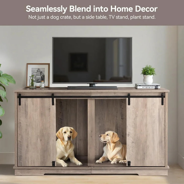 Extra Large Wooden Dog Crate with Removable Divider