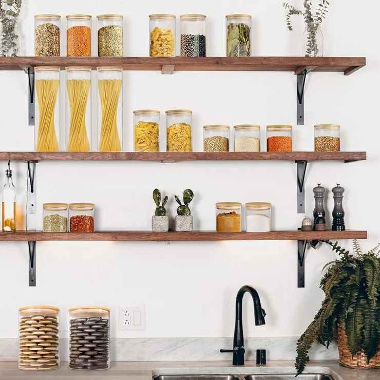 Airtight Glass Storage Jars with Bamboo Lids