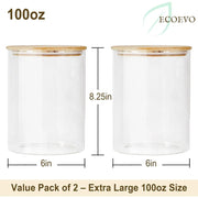 Airtight Glass Storage Jars with Bamboo Lids