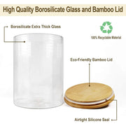 Airtight Glass Storage Jars with Bamboo Lids