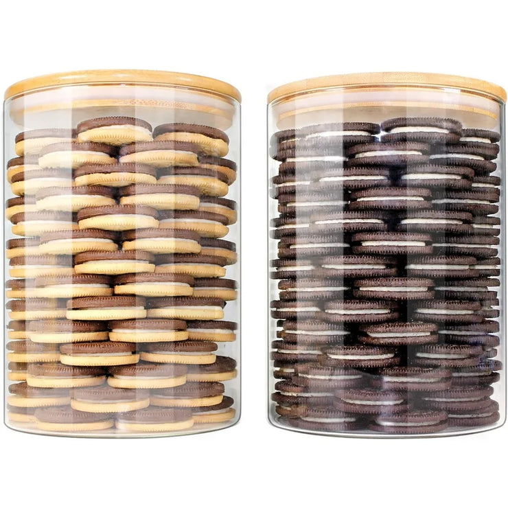 Airtight Glass Storage Jars with Bamboo Lids