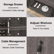 Large Rustic Wine Cabinet with Fridge Space