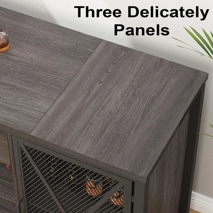 Large Rustic Wine Cabinet with Fridge Space