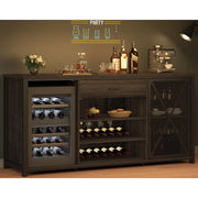 Large Rustic Wine Cabinet with Fridge Space