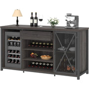 Large Rustic Wine Cabinet with Fridge Space