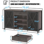 Large Rustic Wine Cabinet with Fridge Space