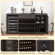 Large Rustic Wine Cabinet with Fridge Space