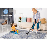 Blue Grey Oriental Doormat Rug for Home