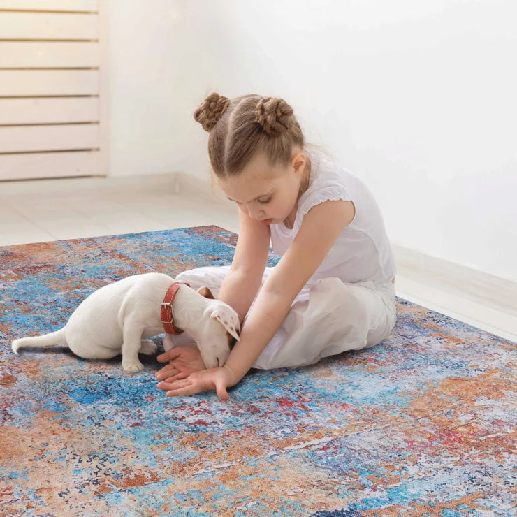 Multi Washable 5x8 Area Rug for Home