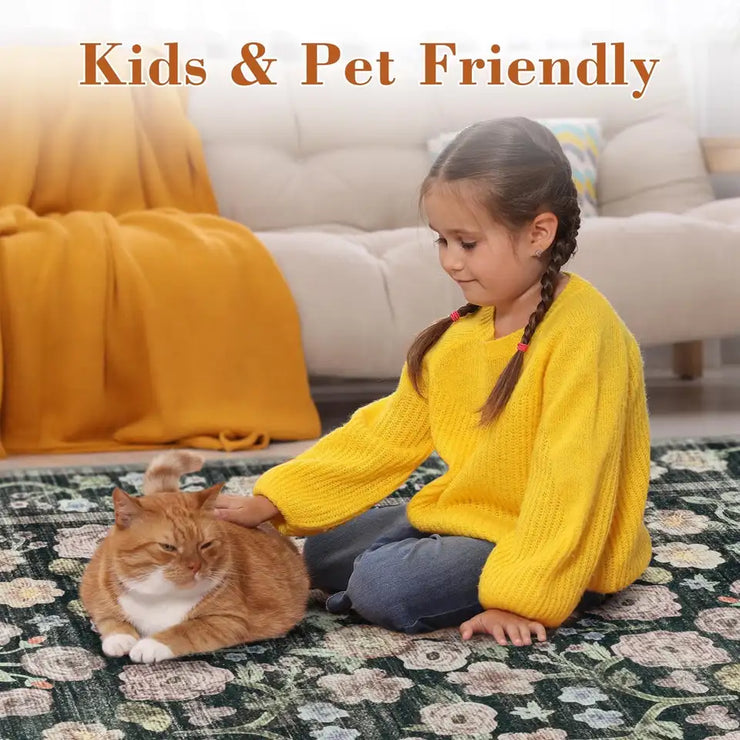 Vintage Floral Accent Area Rug Soft Comfortable Mat