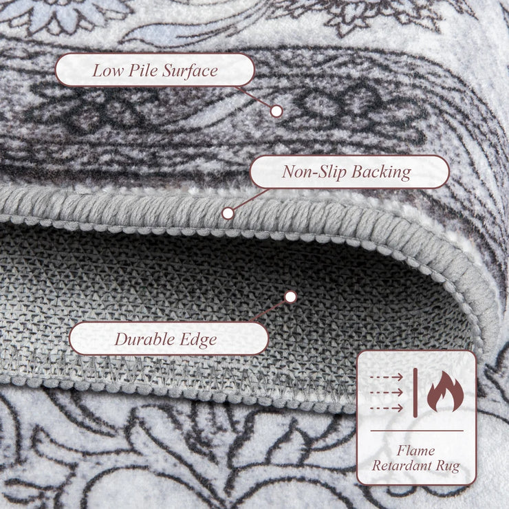 Large Vintage Floral Accent Area Rug for Home