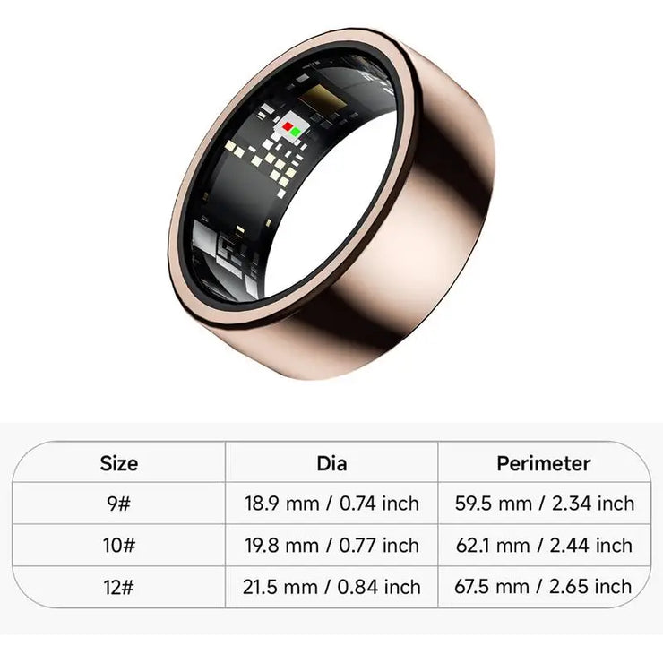 Smart Ring Heart Rate Monitor IP68 Waterproof Fitness Tracker