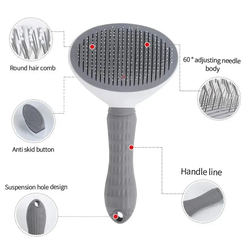 Self-Cleaning Pet Hair Remover Brush - Grooming Tool for Dogs & Cats