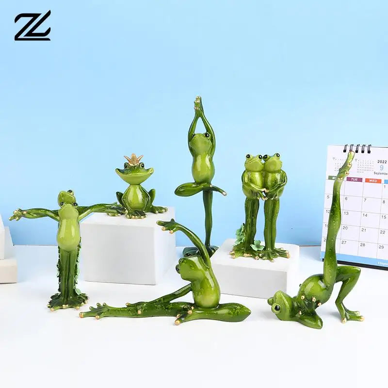 Yoga Frog Resin Desktop Sculpture