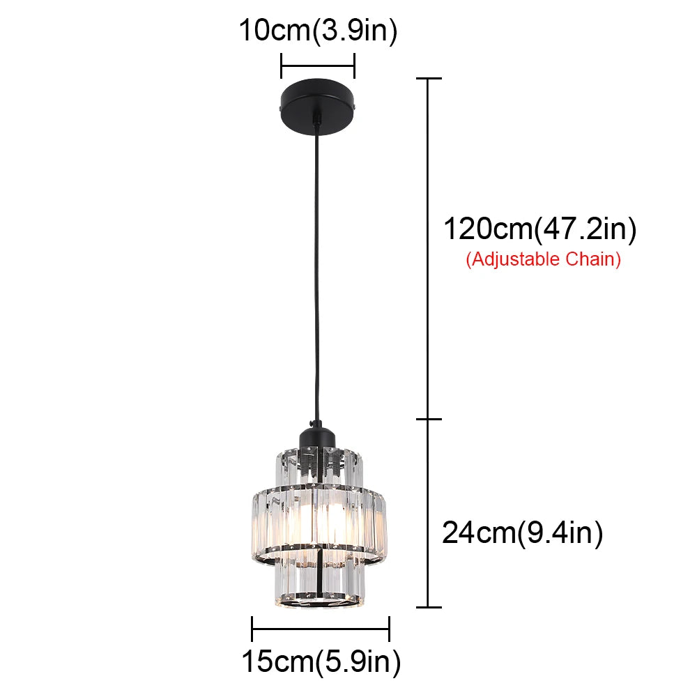 K9 Crystal LED Pendant Modern Nordic Chandelier for Indoor Spaces