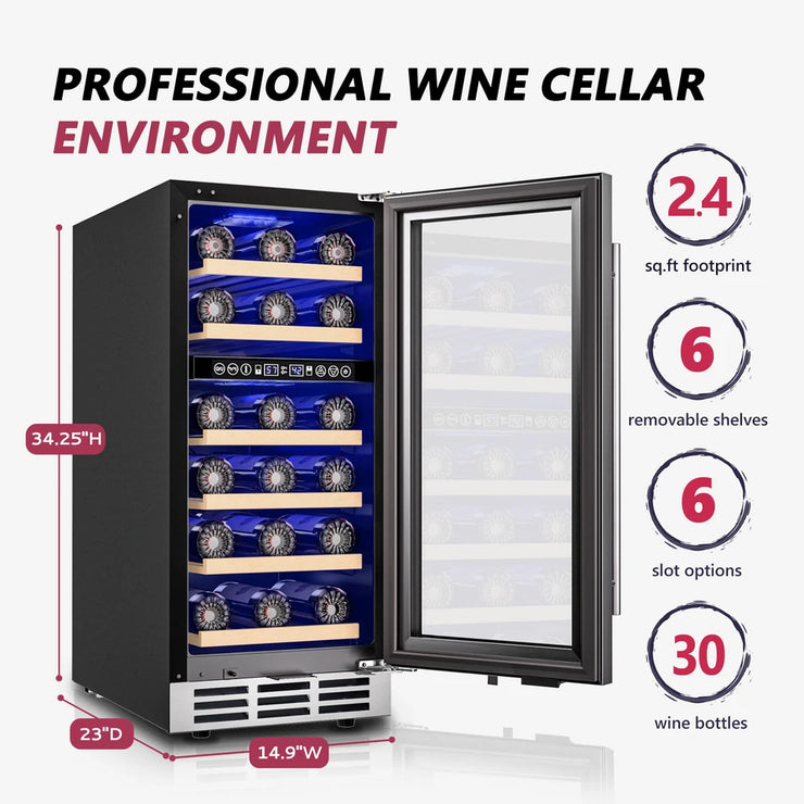 Dual Zone 15 Inch Wine Cooler Fridge