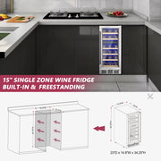 Dual Zone 15 Inch Wine Cooler Fridge
