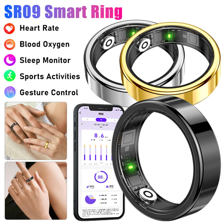 SR09 Smart Health Tracker Ring for Men and Women