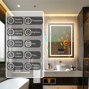 Smart LED Bathroom Mirror with Bluetooth Speaker