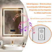 Smart LED Bathroom Mirror with Bluetooth Speaker