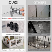 Tempered Glass Indoor Pet Playpen with Waterproof Pad