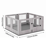 Tempered Glass Indoor Pet Playpen with Waterproof Pad