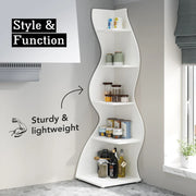 Modern 5-Tier Corner Shelf Stylish Bookcase