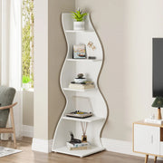 Modern 5-Tier Corner Shelf Stylish Bookcase