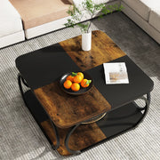 Tribesigns Rustic Square Coffee Table with Storage