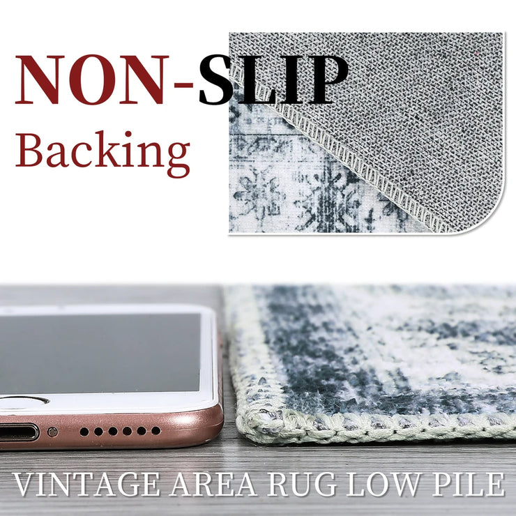 Vintage Washable Area Rug 8x10 for Living Room