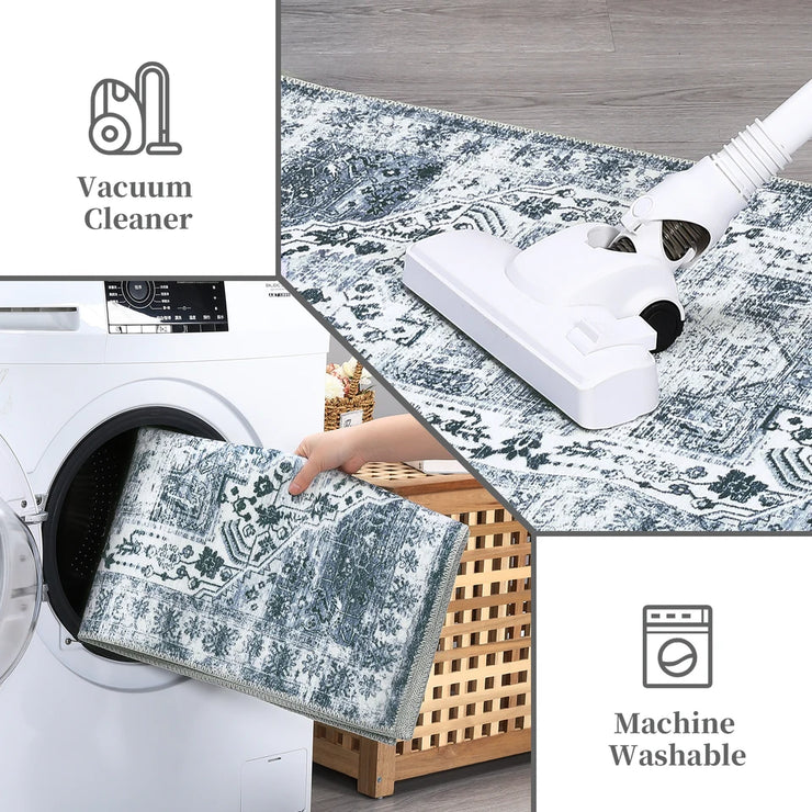 Vintage Washable Area Rug 8x10 for Living Room