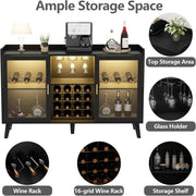 LED Wine Bar Cabinet with Ample Storage Space
