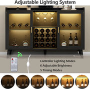 LED Wine Bar Cabinet with Ample Storage Space