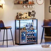 LED Wine Bar Cabinet with Removable Storage