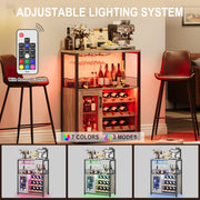 LED Wine Bar Cabinet with Removable Storage