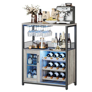 LED Wine Bar Cabinet with Removable Storage
