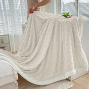 Winter Warm Double Layer Lamb Fleece Throw Blanket