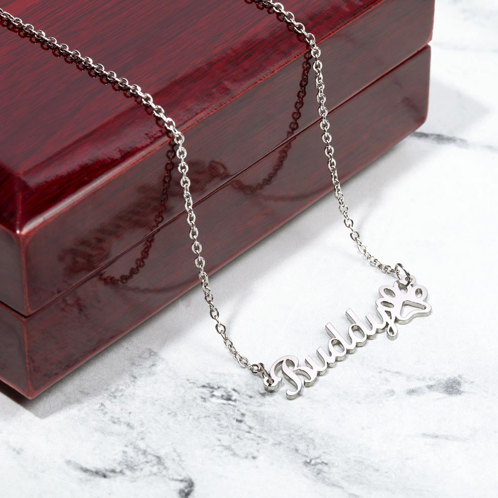 Personalized Paw Print Name Necklace - The Perfect Gift for Pet Lovers