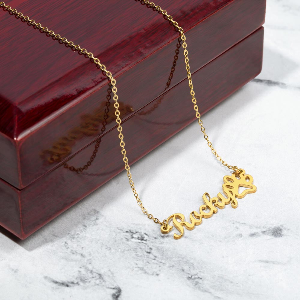 Personalized Paw Print Name Necklace - The Perfect Gift for Pet Lovers