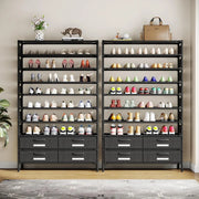 Vertical Shoe Rack with 4 Bins Drawers and Cover