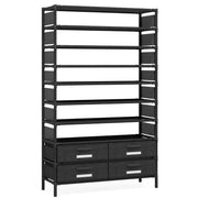 Vertical Shoe Rack with 4 Bins Drawers and Cover