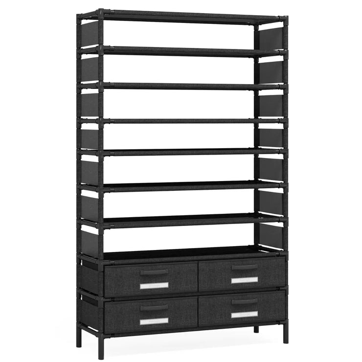 Vertical Shoe Rack with 4 Bins Drawers and Cover