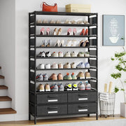 Vertical Shoe Rack with 4 Bins Drawers and Cover